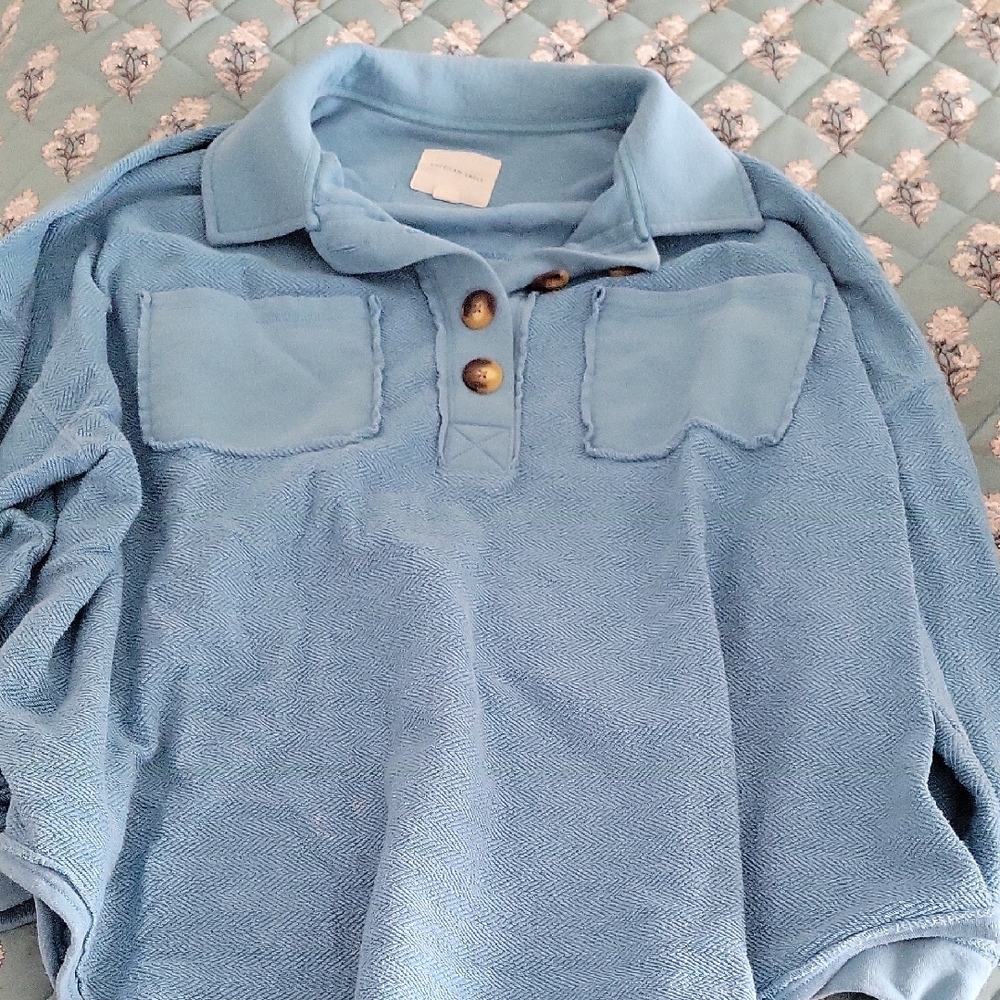 American Eagle Outfitters Light Blue Casual Shirt